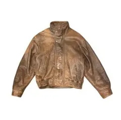 ヴィンテージ レザージャケット ブラウン 短丈 古着