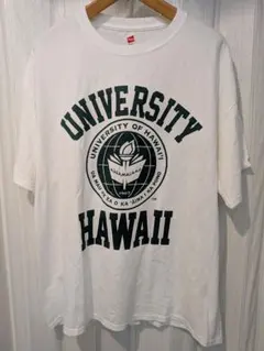 HAWAII大学 Tシャツ ホワイト両面プリント美品