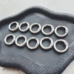 丸カラビナ 10個セット 内径13mm 外径18mm シルバー 新品