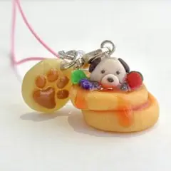 わんこパンケーキチャーム 樹脂粘土 ハンドメイド