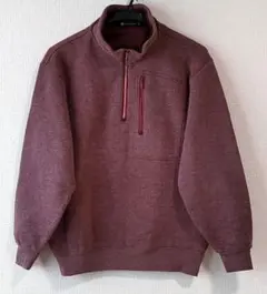 ワインレッド ハーフジップ トレーナー メンズLサイズ