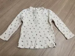 テータテート ワッフル 長袖 ロンT 花柄 ベージュ 95サイズ 綿100%