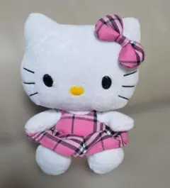 ハローキティ ぬいぐるみ チェック柄ドレス☆