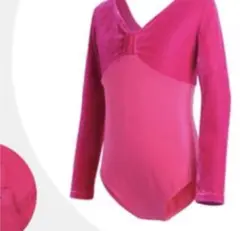 ダークピンク新体操バレエ練習用120-130cm新品キッズバレエレオタード