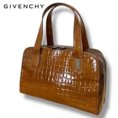 【極美品】ジバンシー★4Gロゴ★本革★クロコ型押しハンドバッグ フォーマルバッグ