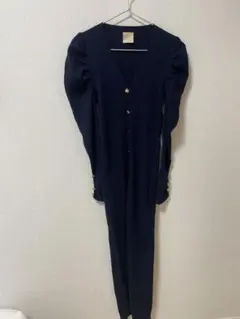 MAISON MARBLEネイビー リブ編み ワンピース