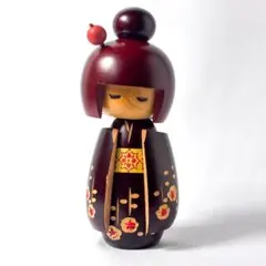 希少 近代こけし 創作こけし 秋の紅葉 炭谷公治作 宝川温泉 こけし
