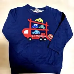 美品　ミキハウス　車刺繍 トレーナー 90cm