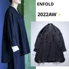 未使用に近い✨2022AW✨エンフォルド　ブラウス　アシンメトリー　変形　白 ENFOLD - ASYMMETRY-COLLAR BLOUSE / ブラウス / ホワイト