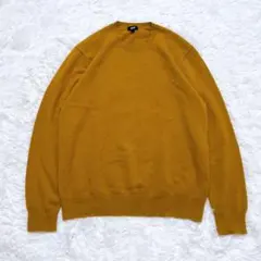 美品✨ ユニクロ カシミアニット クルーネック Lサイズ　イエロー系