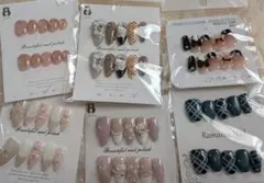ネイルチップセット 6種類 デザイン多様　L、М、Sサイズ　まとめ売り
