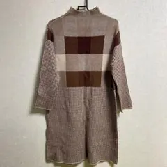 韓国　ニットワンピース　チェック