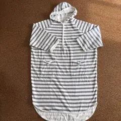 fairy フード付きバスローブグレーストライプ