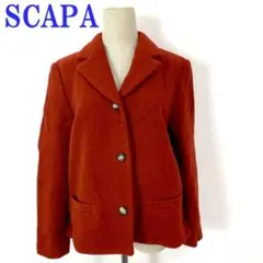 スキャパ 長袖テーラードジャケット オレンジ ウール100％ 38 C4953