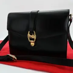 極美品✨CELINE セリーヌ　馬車金具　ゴールド金具　ショルダーバッグ　黒