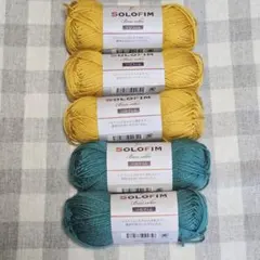 《最安値》5玉ソロフィム イエロー グリーンアクリル100% 毛糸 セリア
