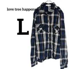 1点物✨️love tree 【L】エポレット ロールアップチェックシャツ