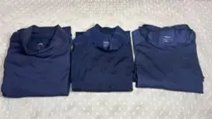 野球　アンダーシャツ　3枚セット　Lサイズ　ネイビー　紺色　【美品】