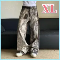 ウォッシュドデニム リアルツリー L バギーパンツ ワイドパンツ カモフラ