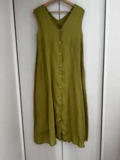 CLOCHE クロシェリネンワンピース　ロングノースリーブ
