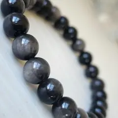 天然石 アイスオブシディアン 8.5mm玉 ブレスレット