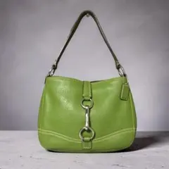 COACH スエード ショルダーバッグ ミントグリーン - メルカリ