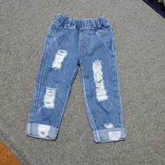 クラッシュデニムパンツ