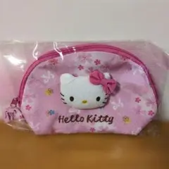 ハローキティポーチ　縮緬　ピンク