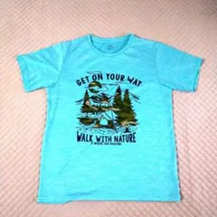 TIGORA　Tシャツ　水色　アウトドア　迷彩 　S