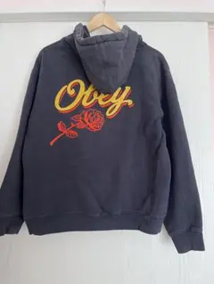 Obey バラグラフィック パーカー 黒メンズレディース　US古着ヴィンテージ