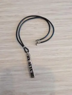TIFFANY&Co. アトラス バー ネックレス シルバー 黒ラバーのサムネイル