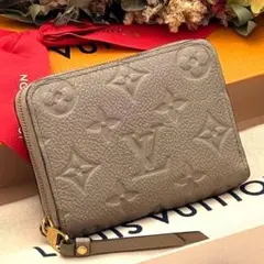 箱付き ルイヴィトン モノグラム アンプラント ジッピーコインパース ベージュ