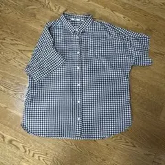 UNIQLO ギンガムチェック 半袖ブラウス XLのサムネイル