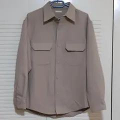 GU CPOシャツ　ベージュ ポリエステル 長袖 S