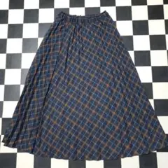 earthmusic&ecology チェック ロングスカート