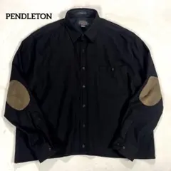 ペンドルトン TRAIL ウールシャツ エルボーパッチ 黒 XL 極美品