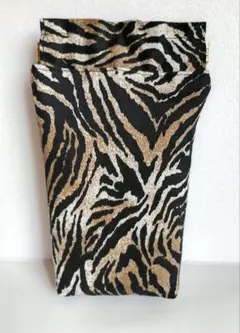 ハンドメイドバネ口メガネケース、ポーチ　虎柄