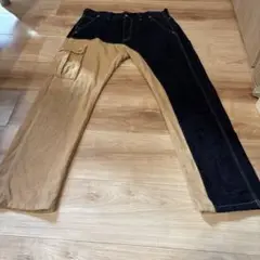 【児島ジーンズ超美品】パッチワークデニムパンツ サイズ34 ウエスト86㎝