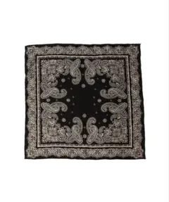 BEAMS PLUS ビームスプラス/ シルク バンダナ チーフ　ブラック