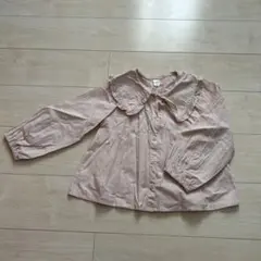 フタフタ　襟　ストライプ　シャツ