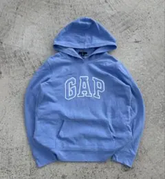 【古着】90s OLD GAP 水色 パーカー ロゴドン y2k