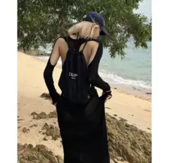 CELINE ドローストリングバッグ ナップサック ブラックのサムネイル