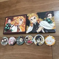 鬼滅の刃　アートパネル2個　缶バッチ　6点　セット