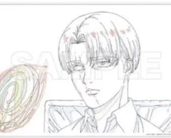 進撃の巨人 MAPPA カット袋付き原画風ボード リヴァイ