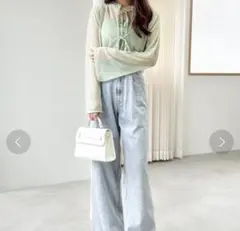 Heather 短丈ボレロカーディガン グリーン ラメシアーキャミ2Pカットソーのサムネイル