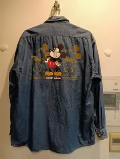ミッキーマウス デニム長袖シャツ