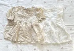 韓国服 teteatete パフスリーブ 刺繍 ブラウス 90-100 set