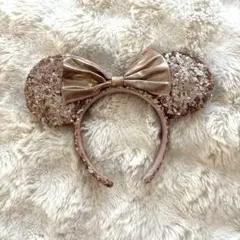 ミニー耳カチューシャ　ピンクスパンコール