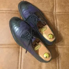ウィングチップドレスシューズ 黒紫