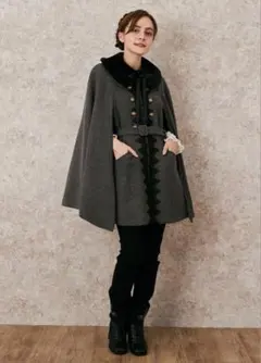 axes femme クラシックケープコート ファー付き 【完売品】